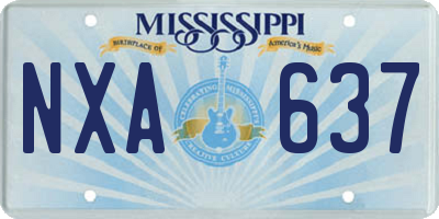 MS license plate NXA637