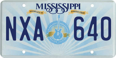 MS license plate NXA640