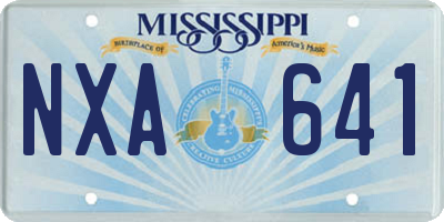 MS license plate NXA641