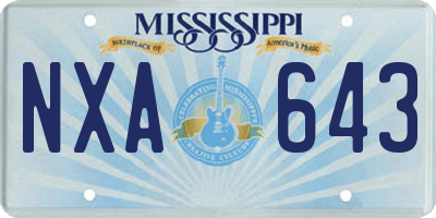 MS license plate NXA643