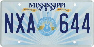 MS license plate NXA644