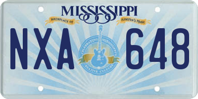 MS license plate NXA648