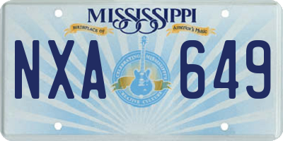 MS license plate NXA649