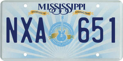 MS license plate NXA651