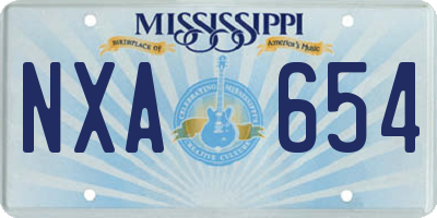 MS license plate NXA654