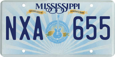 MS license plate NXA655