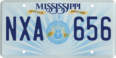 MS license plate NXA656