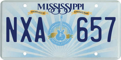 MS license plate NXA657