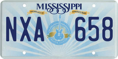 MS license plate NXA658