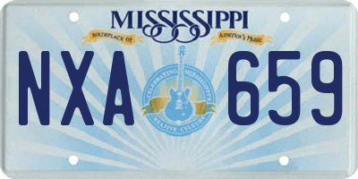 MS license plate NXA659