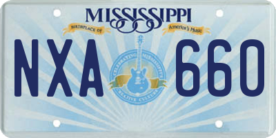 MS license plate NXA660