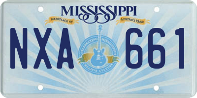 MS license plate NXA661