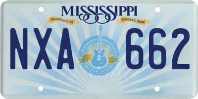 MS license plate NXA662