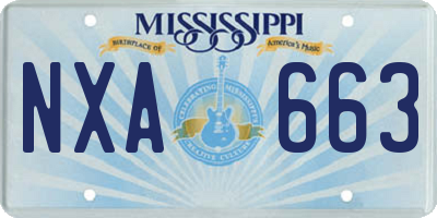 MS license plate NXA663