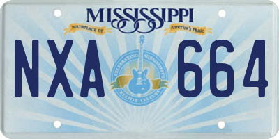 MS license plate NXA664