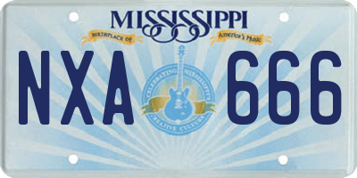 MS license plate NXA666