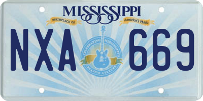 MS license plate NXA669