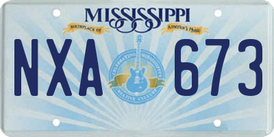 MS license plate NXA673