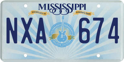 MS license plate NXA674