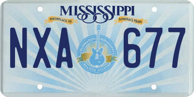 MS license plate NXA677