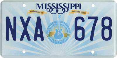 MS license plate NXA678