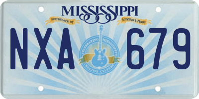 MS license plate NXA679