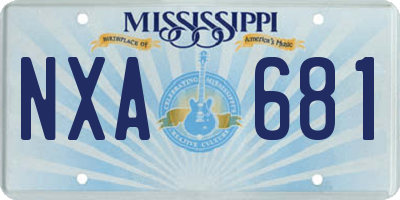 MS license plate NXA681