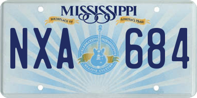 MS license plate NXA684
