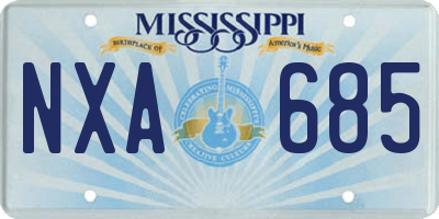 MS license plate NXA685