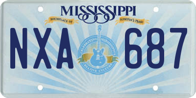 MS license plate NXA687