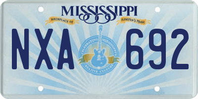 MS license plate NXA692