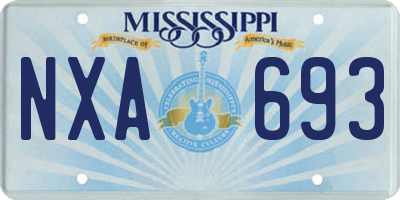 MS license plate NXA693