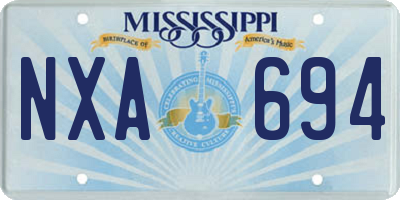 MS license plate NXA694