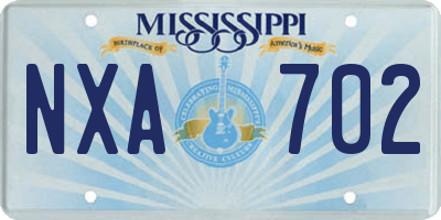 MS license plate NXA702