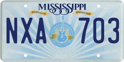 MS license plate NXA703