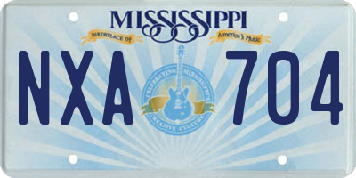 MS license plate NXA704