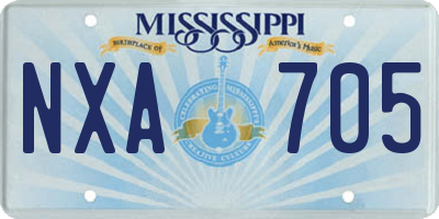 MS license plate NXA705