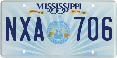 MS license plate NXA706