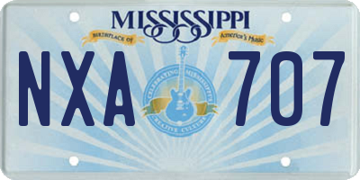 MS license plate NXA707