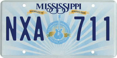 MS license plate NXA711