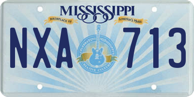 MS license plate NXA713
