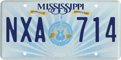 MS license plate NXA714