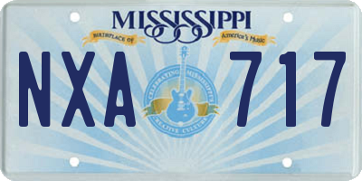 MS license plate NXA717
