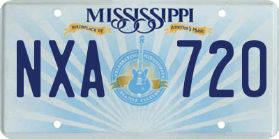 MS license plate NXA720