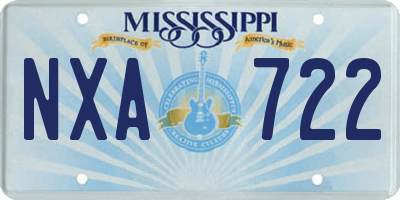 MS license plate NXA722