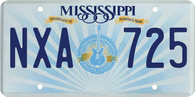 MS license plate NXA725
