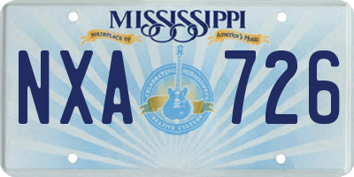 MS license plate NXA726