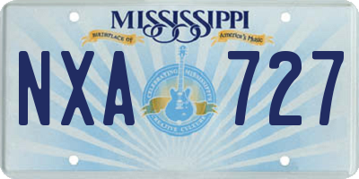 MS license plate NXA727