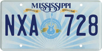 MS license plate NXA728