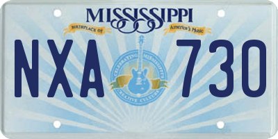 MS license plate NXA730